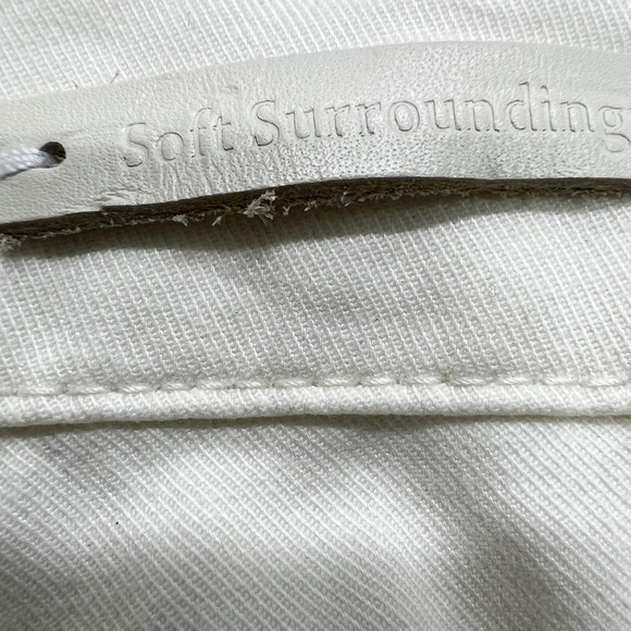 Soft Surroundings Pants Womens 18W Cream White Driftwood Wide Leg Split Hem NWT - Picture 8 of 13